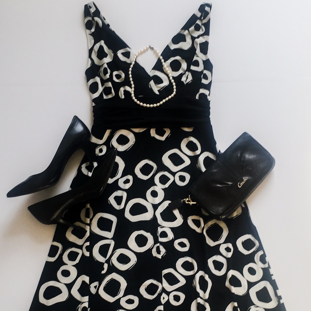 Maggy London Black and White Dress